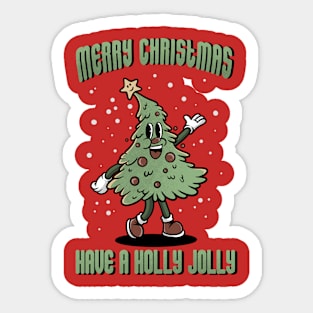 Merry Christmas Retro Sticker